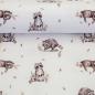 Preview: Baumwolljersey Life in the Forest Waschbären by Christiane Zielinski aus dem Hause Swafing